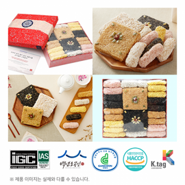 [Kyongdong Hangwa] Comprehensive Hangwa Korean paper gift set 4 (1kg)-Korean Traditional Snacks, Coffee Dessert, Thank You Gift, Natural Ingredients, 100% Handmade-Made in Korea